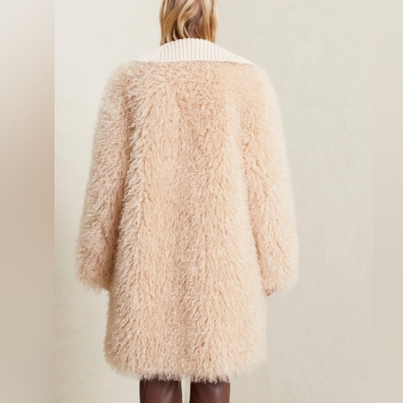 A.L.C. Ivory Faux Fur Heavy Teddy Coat sz M - Picture 3 of 8